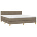 Pat box spring cu saltea, gri taupe, 160x200 cm material textil - WALTI WALTI