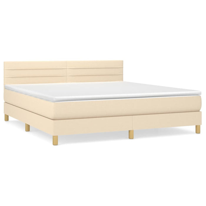 Pat continental cu saltea, crem, 180x200 cm, textil - WALTI WALTI