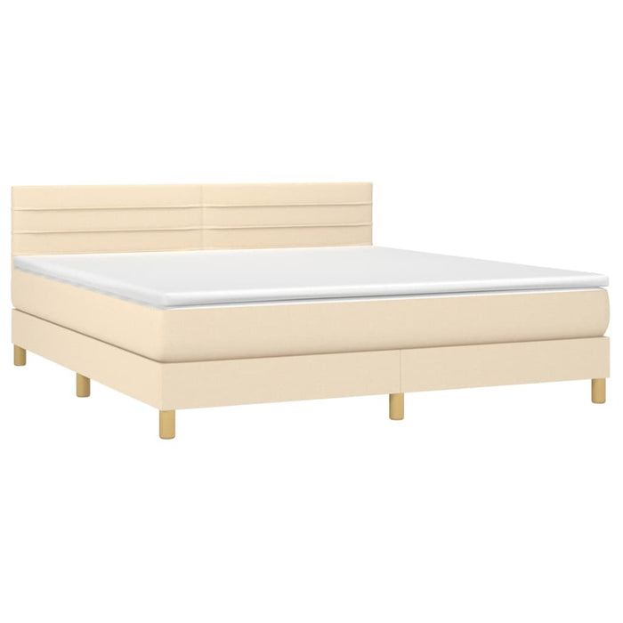 Pat continental cu saltea, crem, 180x200 cm, textil - WALTI WALTI