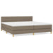 Pat box spring cu saltea, gri taupe, 200x200 cm, textil - WALTI WALTI