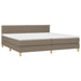 Pat box spring cu saltea, gri taupe, 200x200 cm, textil - WALTI WALTI