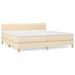 Pat box spring cu saltea, crem, 200x200 cm, textil - WALTI WALTI