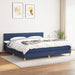 Pat box spring cu saltea, albastru, 200x200 cm, textil - WALTI WALTI