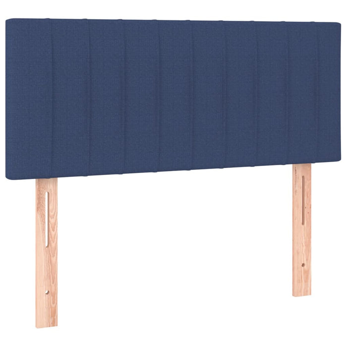 Pat box spring cu saltea, albastru, 80x200 cm, textil WALTI
