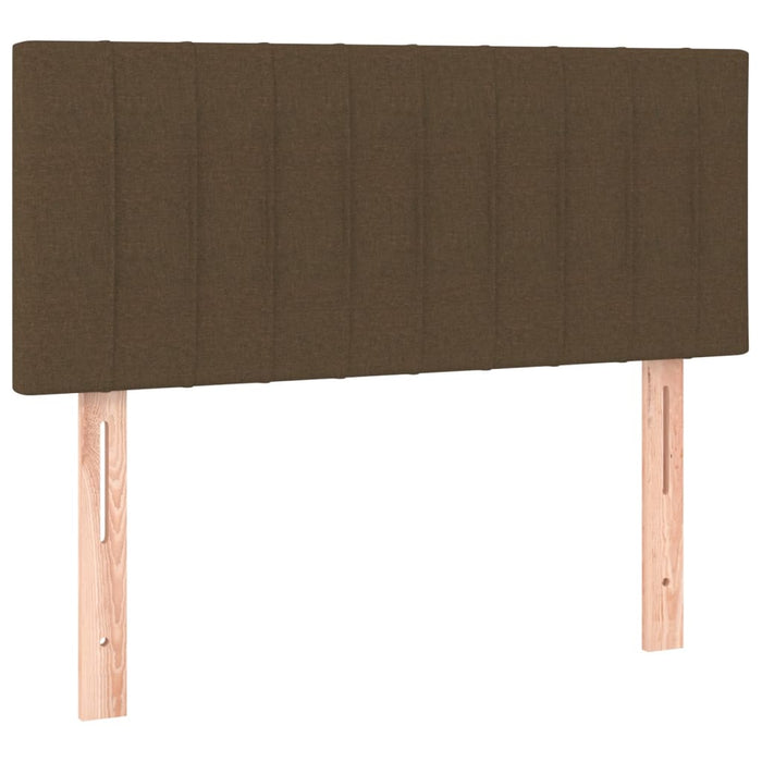 Pat box spring cu saltea, maro închis, 90x190 cm, textil WALTI