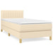Pat box spring cu saltea, crem, 90x190 cm, textil - WALTI WALTI