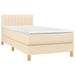 Pat box spring cu saltea, crem, 90x190 cm, textil - WALTI WALTI