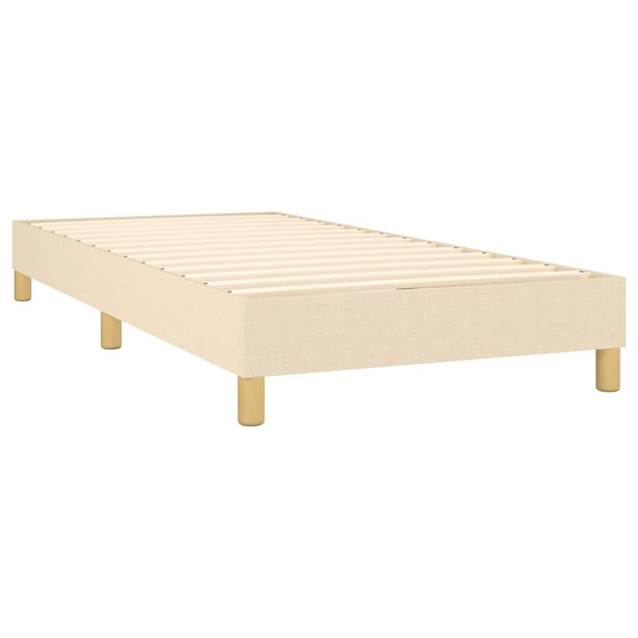 Pat box spring cu saltea, crem, 90x190 cm, textil - WALTI WALTI