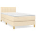 Pat box spring cu saltea, crem, 90x200 cm, textil - WALTI WALTI