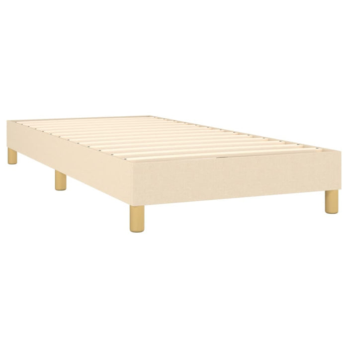 Pat box spring cu saltea, crem, 90x200 cm, textil - WALTI WALTI