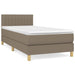 Pat box spring cu saltea, gri taupe, 100x200 cm, textil - WALTI WALTI