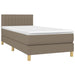 Pat box spring cu saltea, gri taupe, 100x200 cm, textil - WALTI WALTI