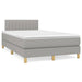 Pat box spring cu saltea, gri deschis, 120x200 cm, textil - WALTI WALTI