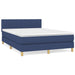 Pat box spring cu saltea, albastru, 140x200 cm, textil - WALTI WALTI