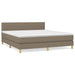 Pat box spring cu saltea, gri taupe, 160x200 cm material textil - WALTI WALTI