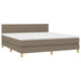 Pat box spring cu saltea, gri taupe, 160x200 cm material textil - WALTI WALTI