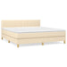 Pat box spring cu saltea, crem, 160x200 cm, material textil - WALTI WALTI