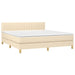 Pat box spring cu saltea, crem, 160x200 cm, material textil - WALTI WALTI