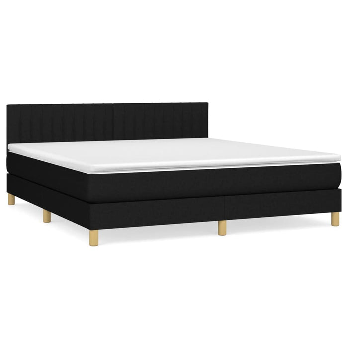 Pat box spring cu saltea, negru, 180x200 cm, catifea - WALTI WALTI