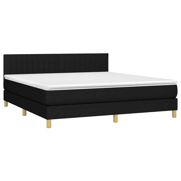 Pat box spring cu saltea, negru, 180x200 cm, catifea - WALTI WALTI