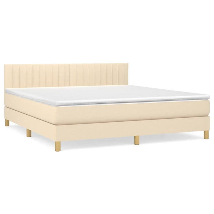Pat continental cu saltea, crem, 180x200 cm, textil WALTI