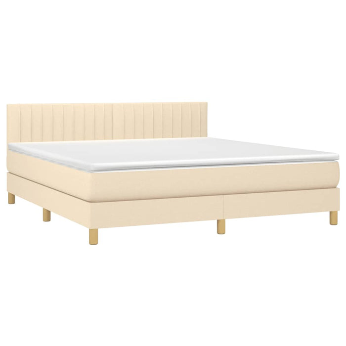 Pat continental cu saltea, crem, 180x200 cm, textil WALTI