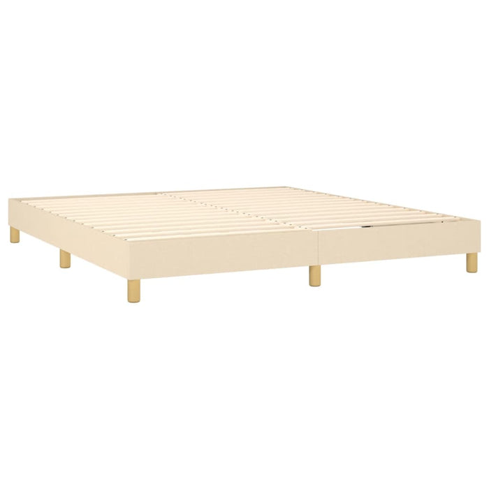 Pat continental cu saltea, crem, 180x200 cm, textil WALTI