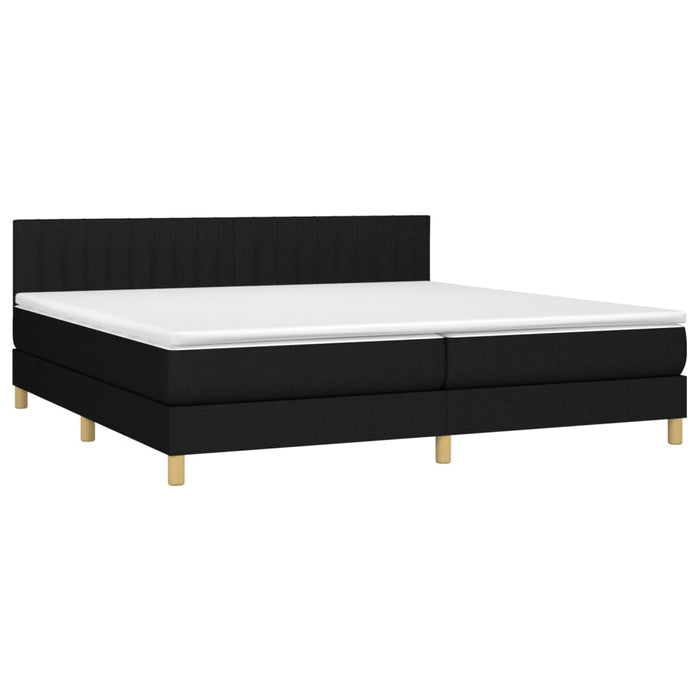 Pat box spring cu saltea, negru, 200x200 cm, textil - WALTI WALTI