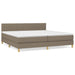 Pat box spring cu saltea, gri taupe, 200x200 cm, textil - WALTI WALTI