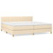 Pat box spring cu saltea, crem, 200x200 cm, textil - WALTI WALTI