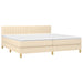 Pat box spring cu saltea, crem, 200x200 cm, textil - WALTI WALTI