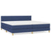 Pat box spring cu saltea, albastru, 200x200 cm, textil - WALTI WALTI