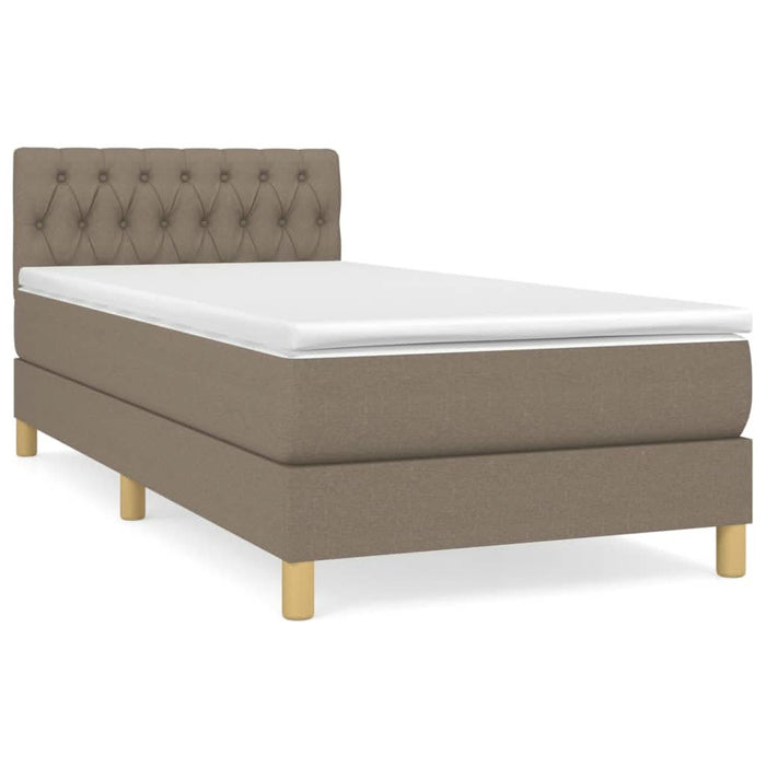 Pat box spring cu saltea, gri taupe, 80x200 cm, textil - WALTI WALTI