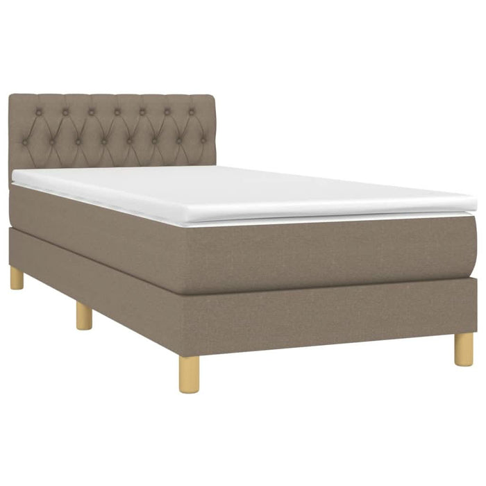 Pat box spring cu saltea, gri taupe, 80x200 cm, textil - WALTI WALTI