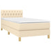 Pat box spring cu saltea, crem, 80x200 cm, textil - WALTI WALTI