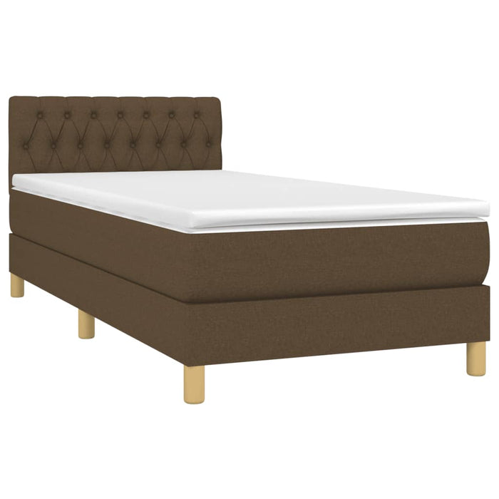Pat box spring cu saltea, maro închis, 90x190 cm, textil - WALTI WALTI