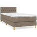 Pat box spring cu saltea, gri taupe, 90x190 cm, textil - WALTI WALTI