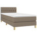 Pat box spring cu saltea, gri taupe, 90x190 cm, textil - WALTI WALTI