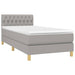 Pat box spring cu saltea, gri deschis, 90x200 cm, textil - WALTI WALTI