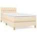 Pat box spring cu saltea, crem, 90x200 cm, textil - WALTI WALTI