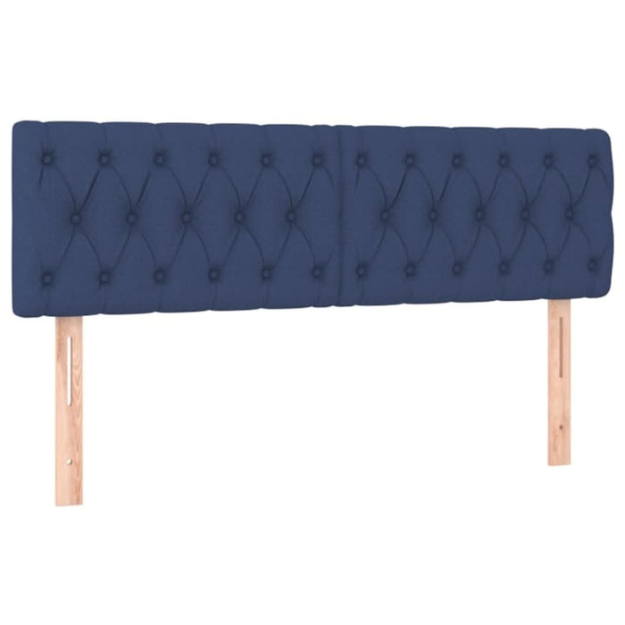 Pat box spring cu saltea, albastru, 140x200 cm, textil - WALTI WALTI