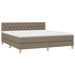 Pat box spring cu saltea, gri taupe, 160x200 cm material textil - WALTI WALTI