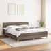 Pat box spring cu saltea, gri taupe, 160x200 cm material textil - WALTI WALTI