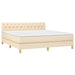Pat box spring cu saltea, crem, 160x200 cm, material textil - WALTI WALTI