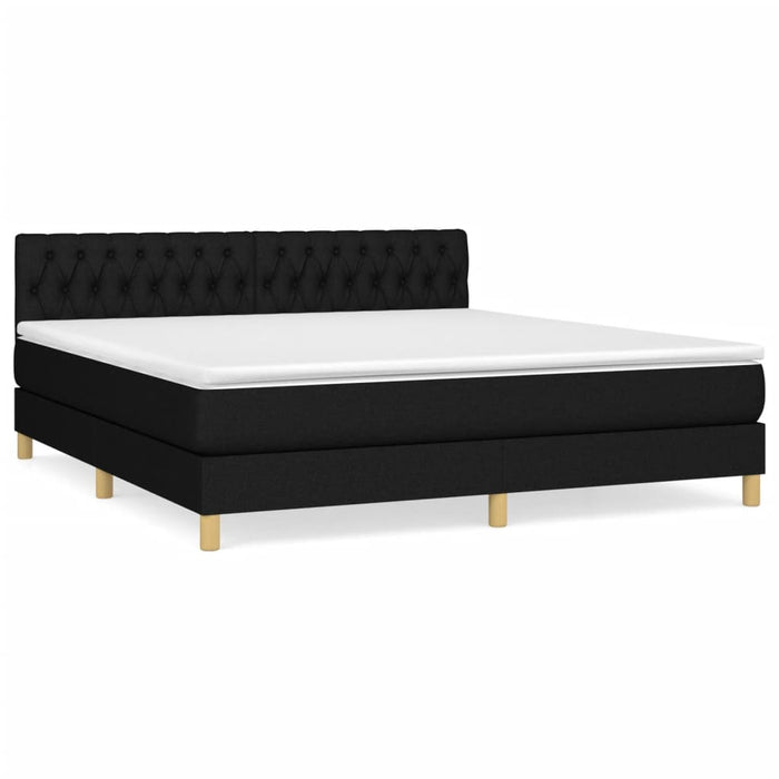 Pat box spring cu saltea, negru, 180x200 cm, catifea - WALTI WALTI