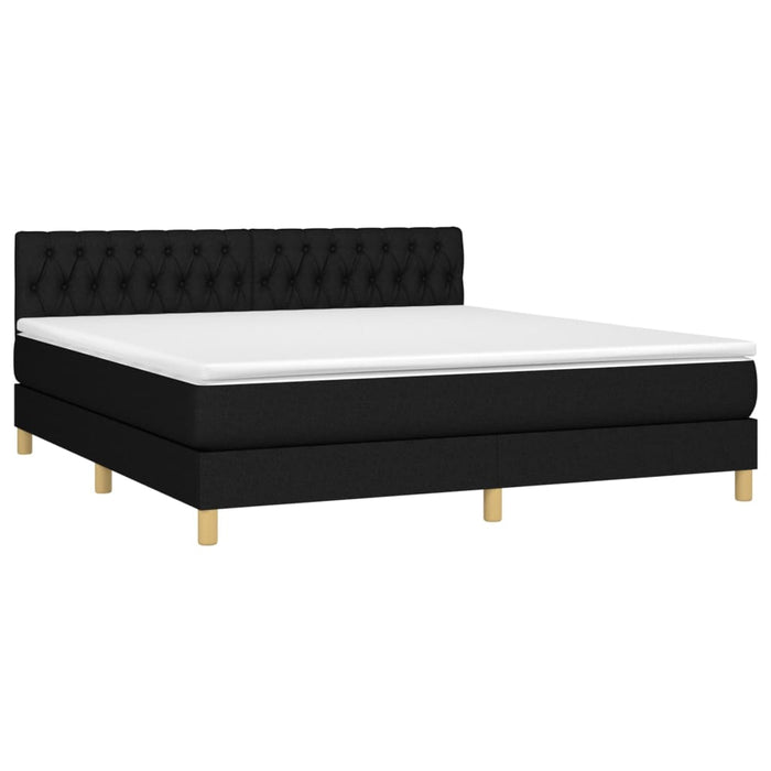 Pat box spring cu saltea, negru, 180x200 cm, catifea - WALTI WALTI