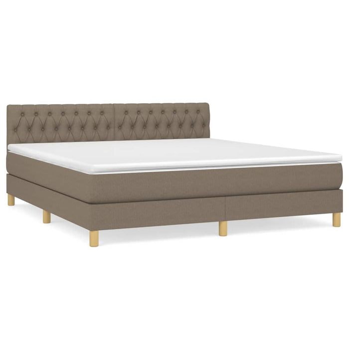 Pat continental cu saltea, gri taupe, 180x200 cm, textil - WALTI WALTI