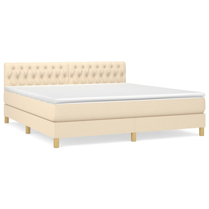 Pat continental cu saltea, crem, 180x200 cm, textil - WALTI WALTI