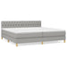 Pat box spring cu saltea, gri deschis, 200x200 cm, textil - WALTI WALTI