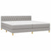 Pat box spring cu saltea, gri deschis, 200x200 cm, textil - WALTI WALTI